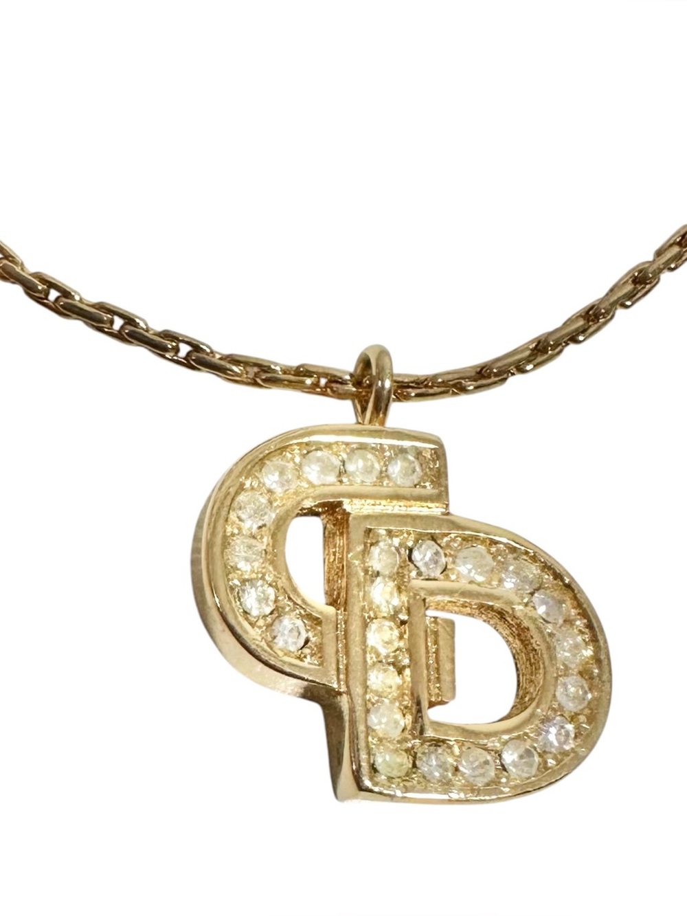Christian Dior Gold & Crystal “CD” Initials Engraved Vintage Bracelet - Picture 4 of 13